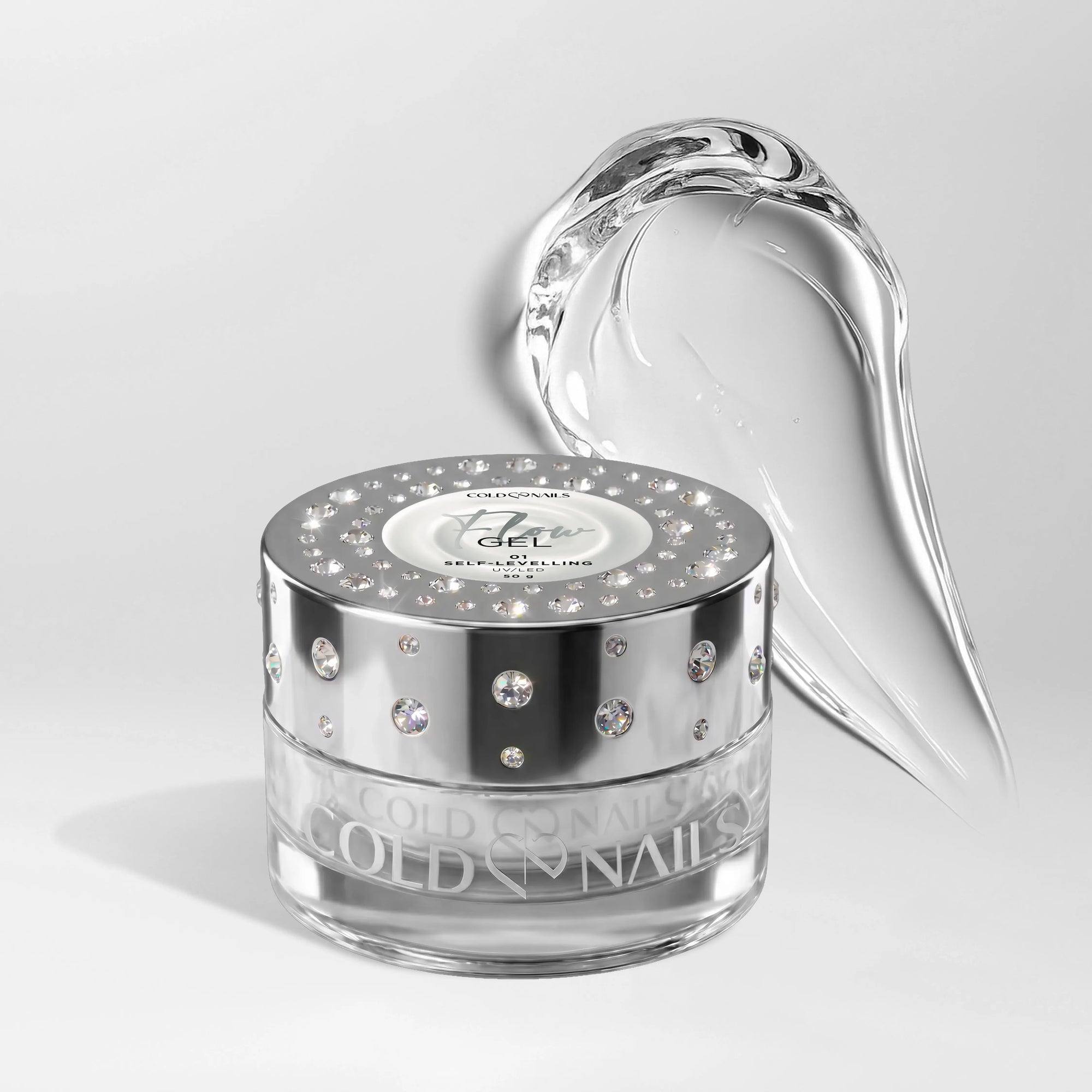 Flow Gel 01 Crystal Clear 50g Cold Nails barattolo trasparente