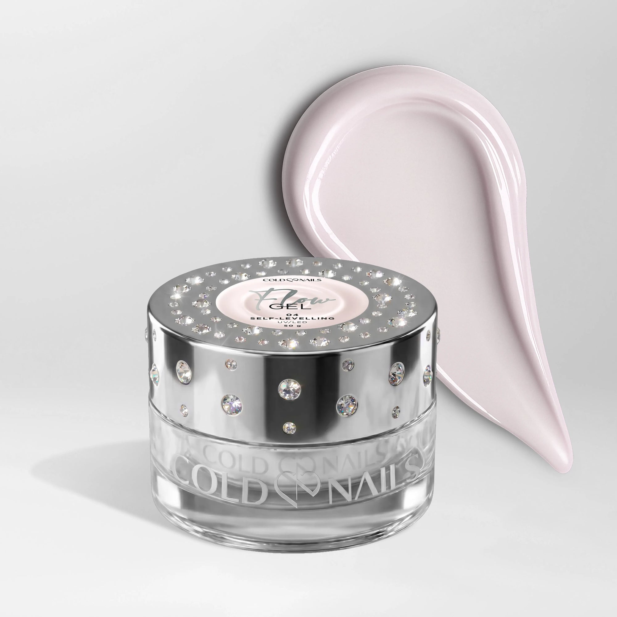 Flow Gel 04 Porcelain Pink 50g Cold Nails barattolo rosa nude chiaro
