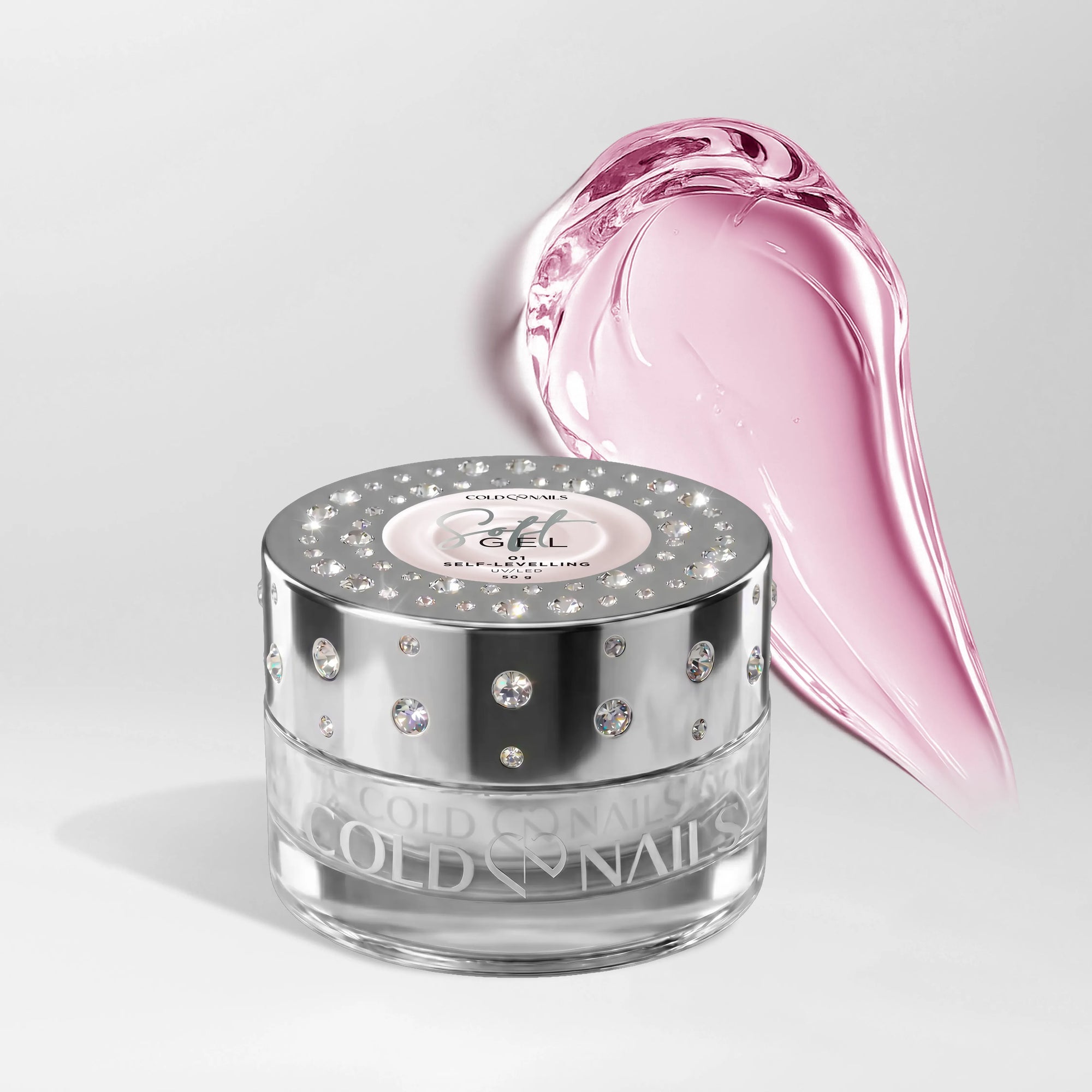Soft Gel 01 Crystal Rose 50g Cold Nails barattolo trasparente rosato